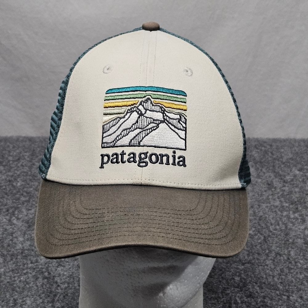 Patagonia Trucker Hat Gray Blue Mesh Snapback Fitz Roy Mountain Logo